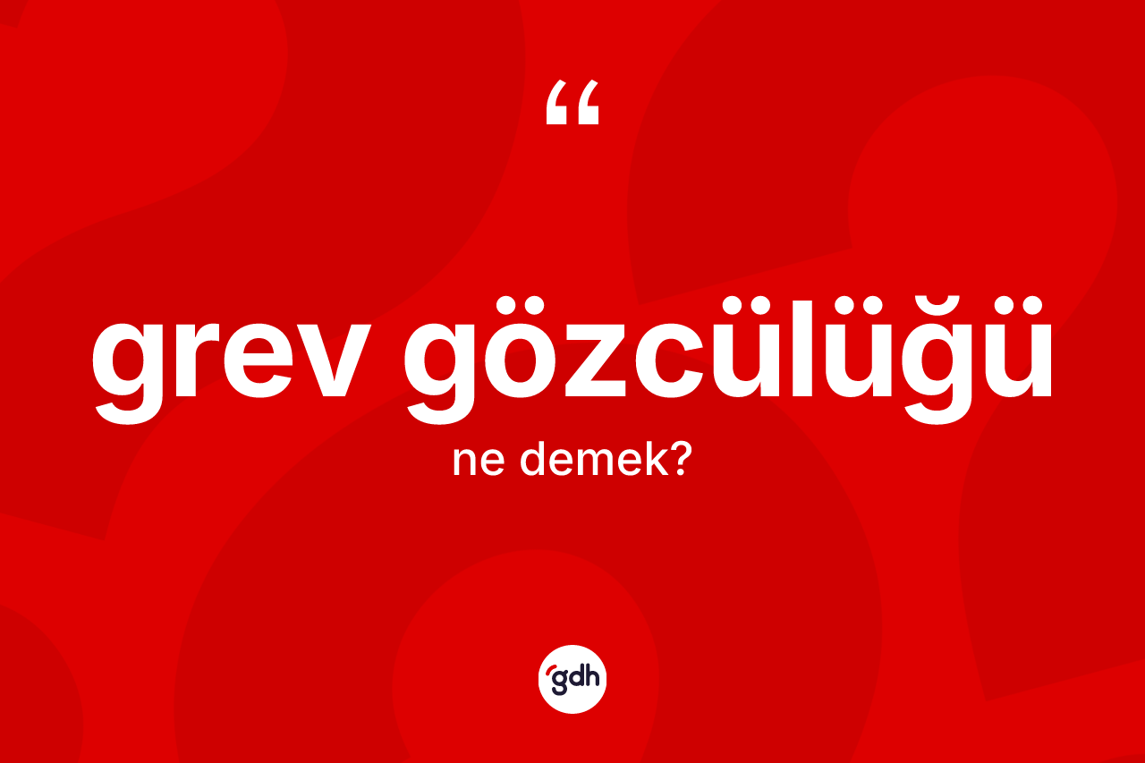 Grev gözcülüğü kelimesinin anlamı nedir? Grev gözcülüğü kelimesinin kaç farklı anlamı var?
