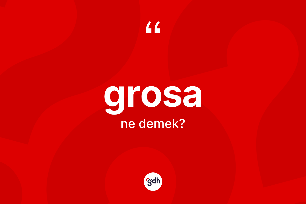 Grosa kelimesi nedir? Grosanın sözlükteki anlamı nedir?