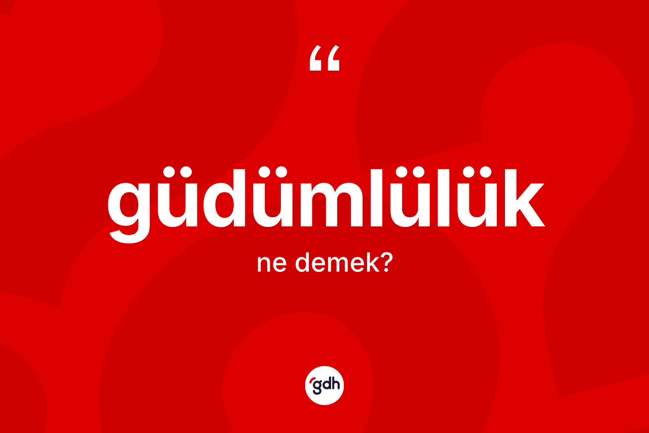 Güdümlülük kelimesi nedir? Güdümlülük kelimesinin kaç farklı anlamı var?