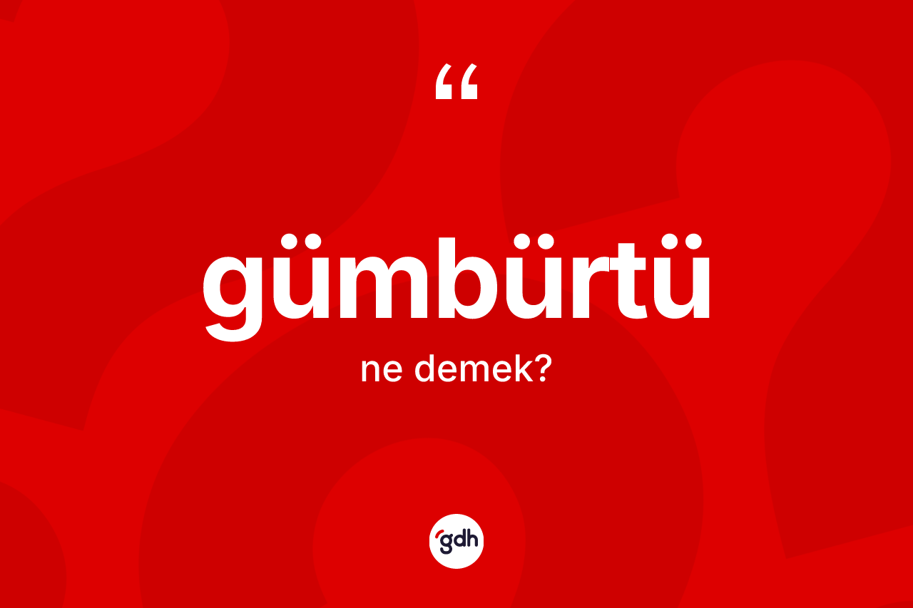 Gümbürtü kelimesi ne anlama gelir? Gümbürtünün TDK'ya göre anlamı nedir?