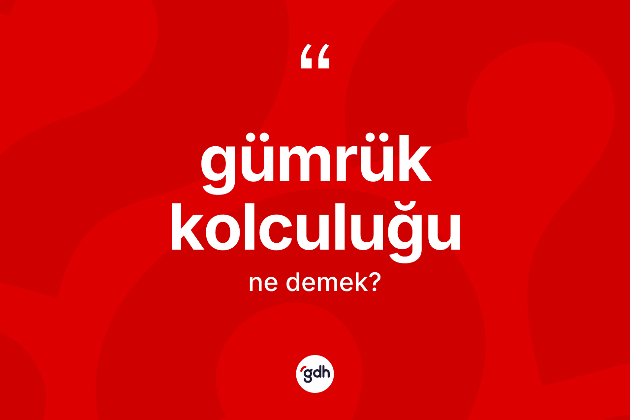 Gümrük kolculuğu kelimesinin tanımı nedir?