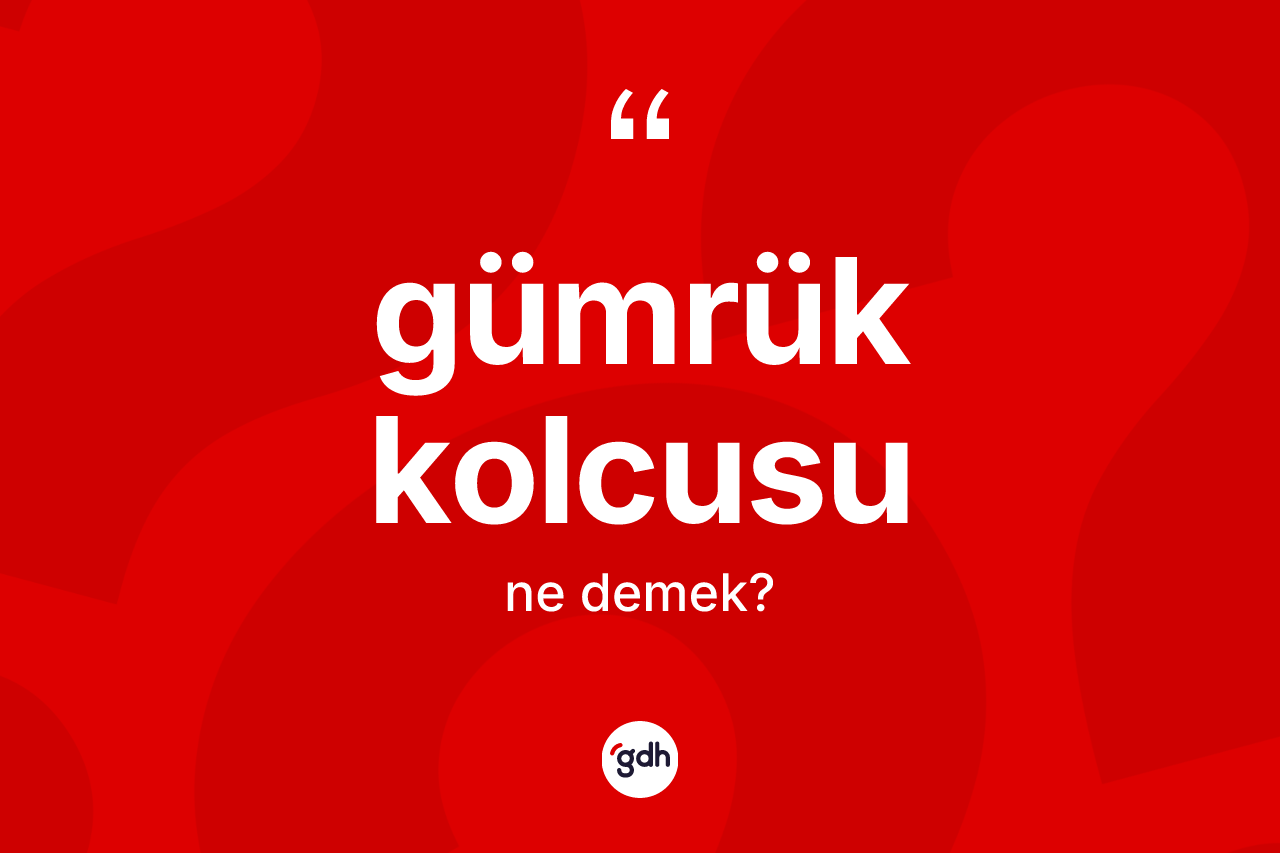 Gümrük kolcusu ne anlama gelir?