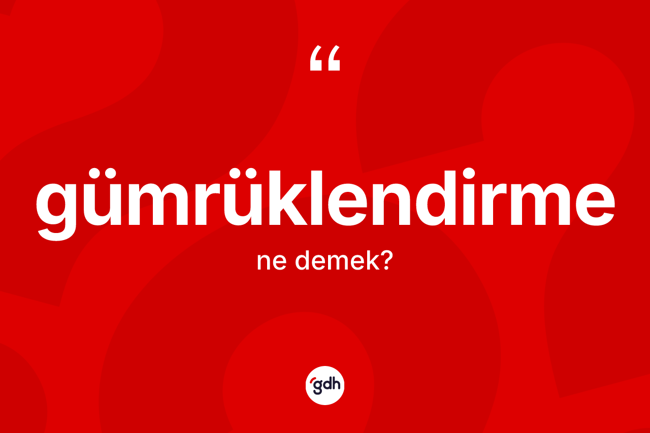Gümrüklendirme kelimesinin anlamı nedir? Gümrüklendirmenin TDK'ya göre anlamı nedir?