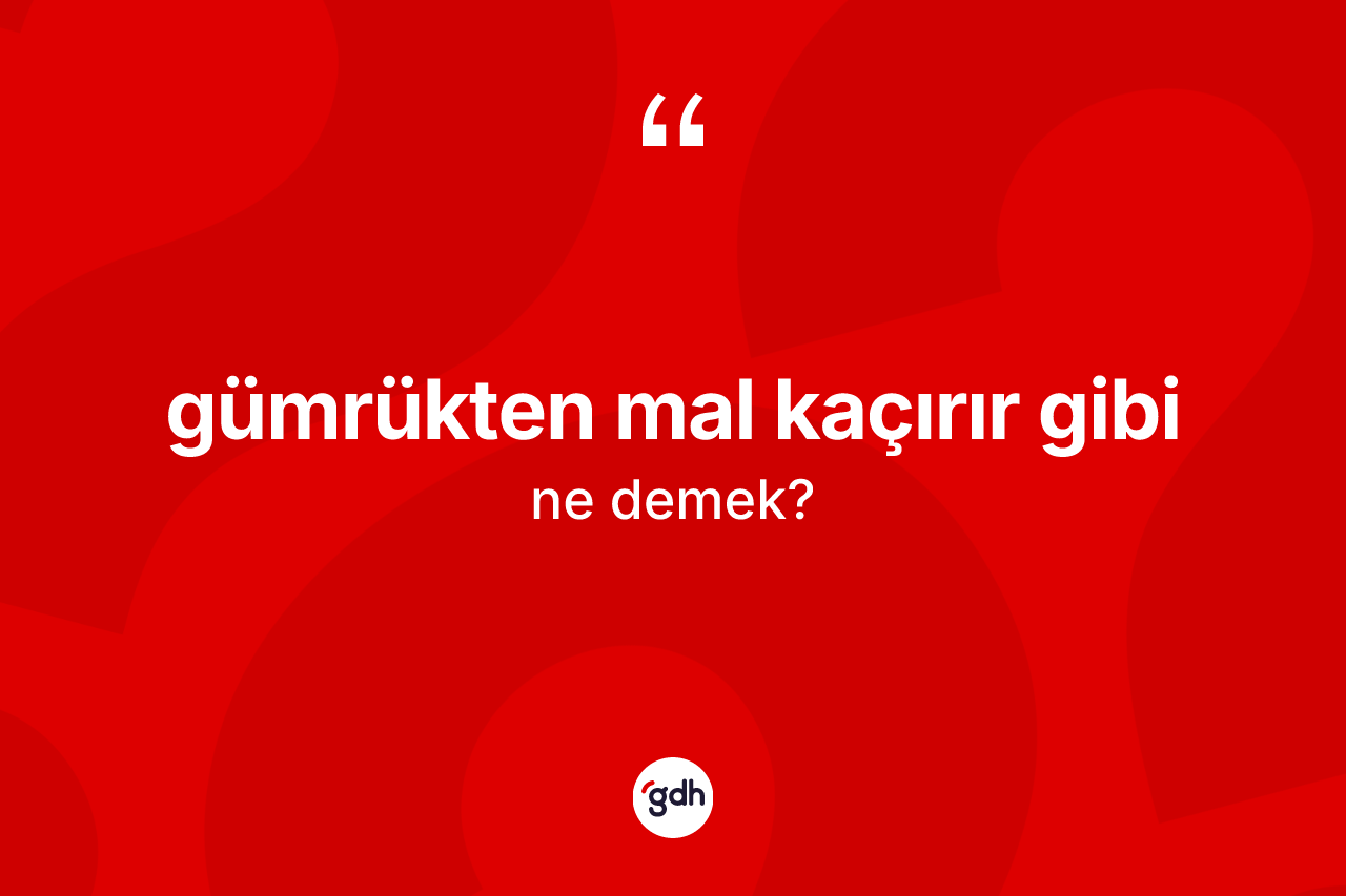 Gümrükten mal kaçırır gibi ne demektir? Gümrükten mal kaçırır gibi ifadesinin TDK anlamı nedir?