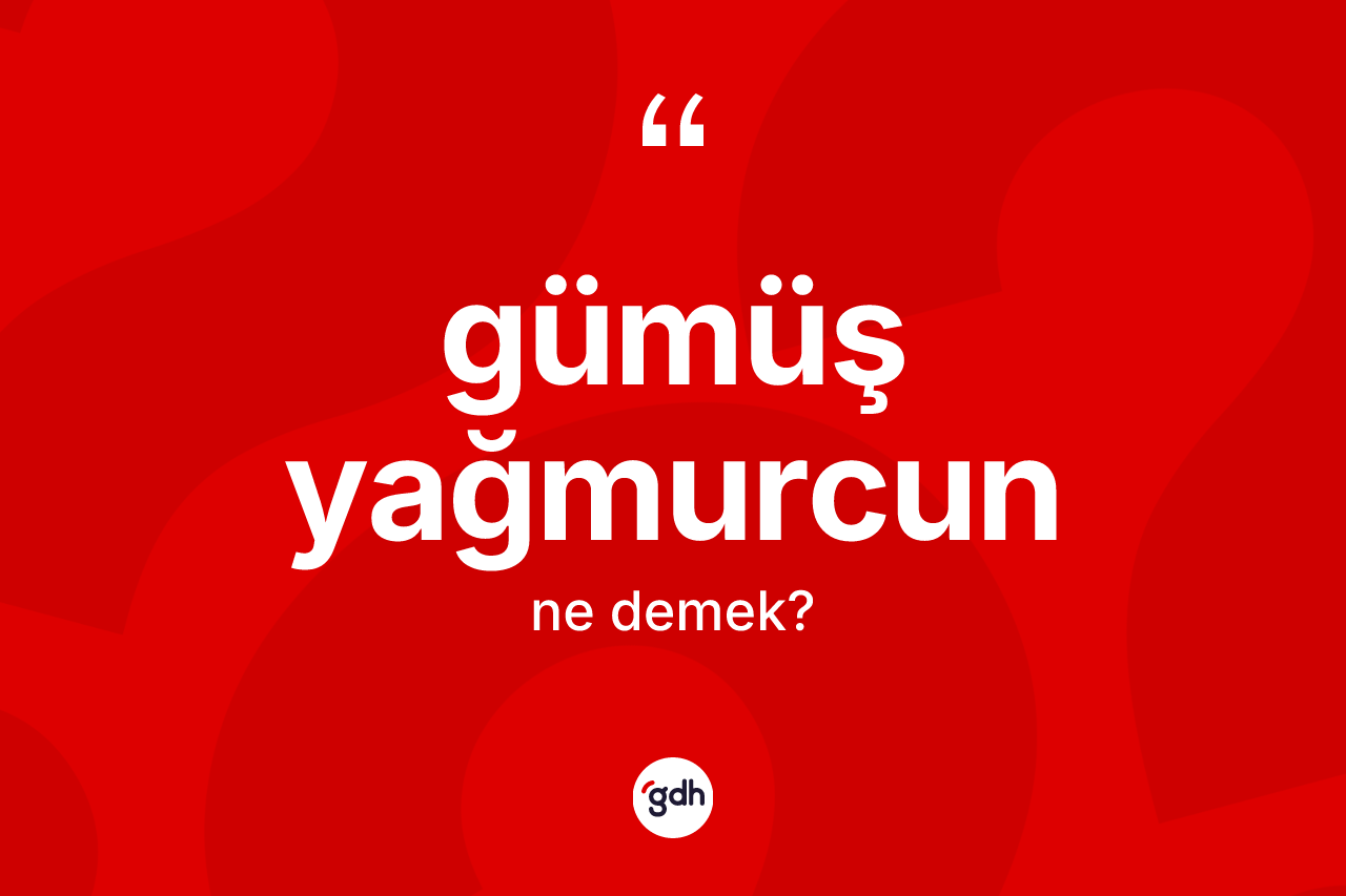 Gümüş yağmurcun kelimesinin sözlükteki tanımı nedir? Gümüş yağmurcunun sözlükteki anlamı nedir?