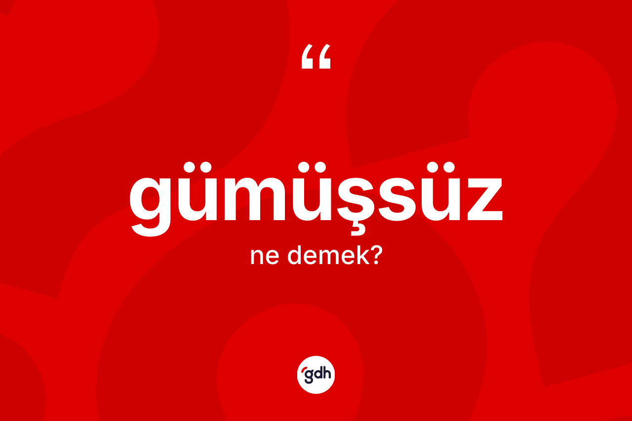 Gümüşsüz kelimesi ne anlama gelir?