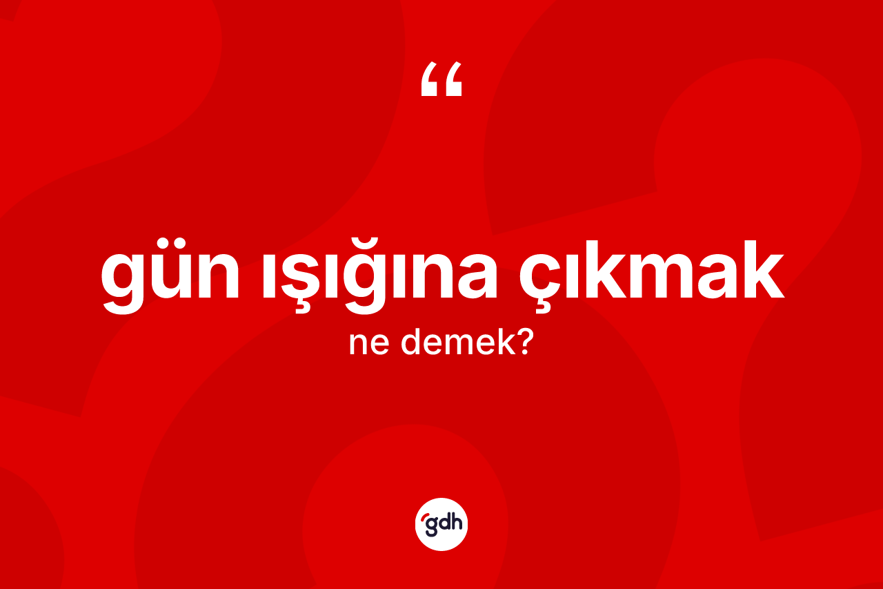 Gün ışığına çıkmak ifadesi neyi anlatır? Gün ışığına çıkmak ifadesinin TDK tanımı nedir?
