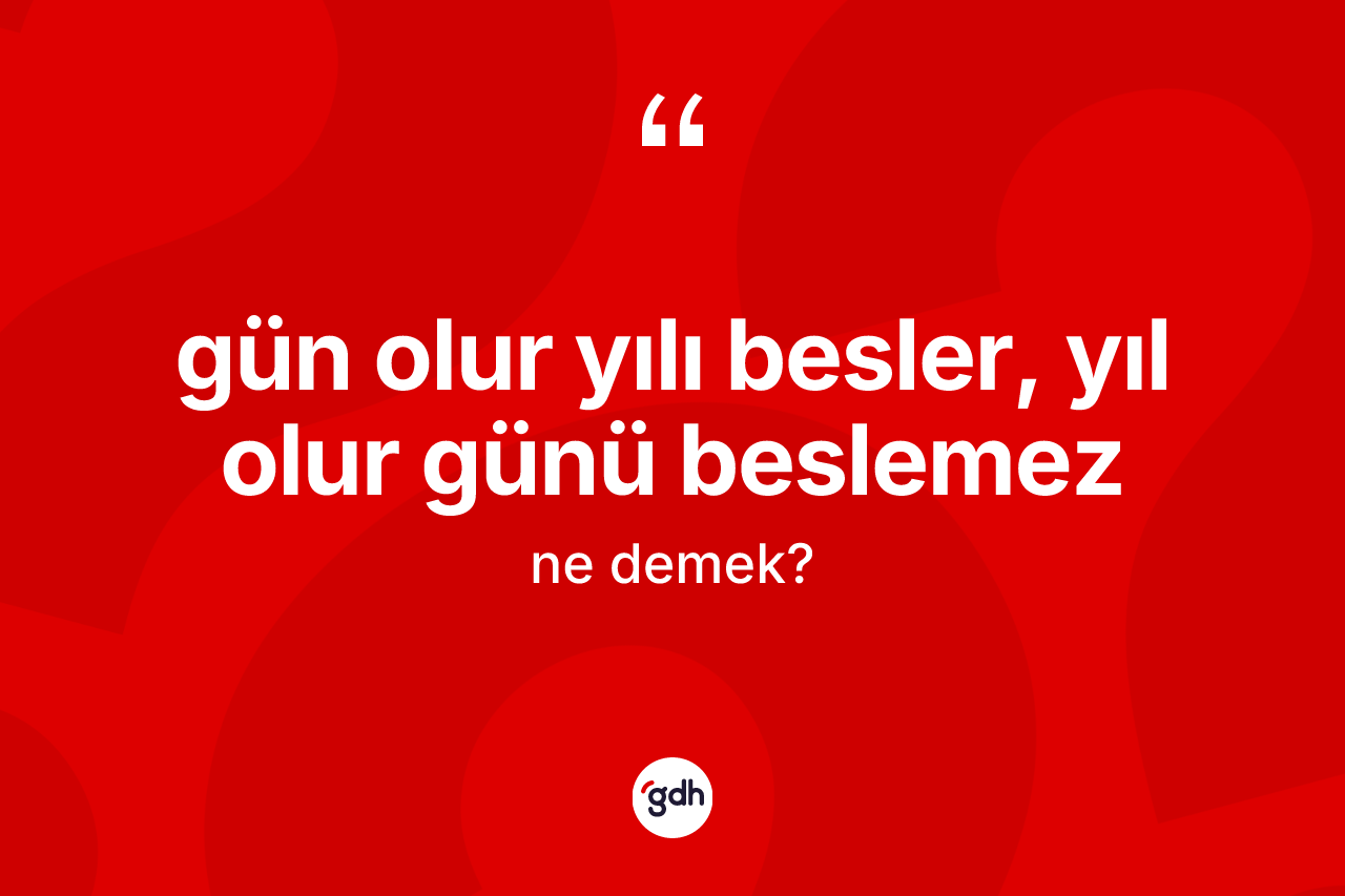 Gün olur yılı besler, yıl olur günü beslemez ifadesinin tanımı nedir?