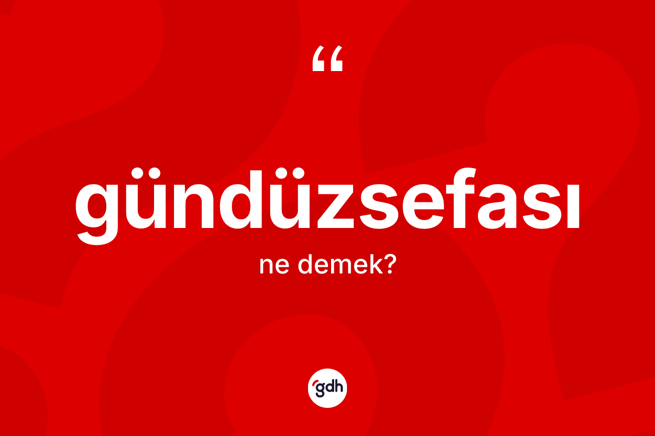 Gündüzsefası ne demek? Gündüzsefası kelimesinin TDK'ya göre açıklaması nedir?
