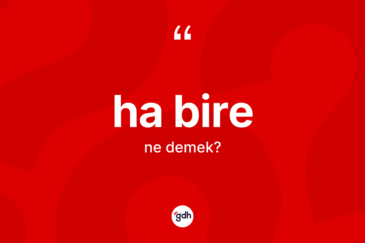 Ha bire ifadesinin tanımı nedir? Ha bire ifadesinin TDK'ya göre açıklaması nedir?