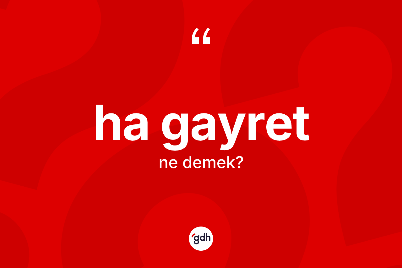 Ha gayret ne anlama gelir? Ha gayret sözünün TDK'ya göre anlamı nedir?