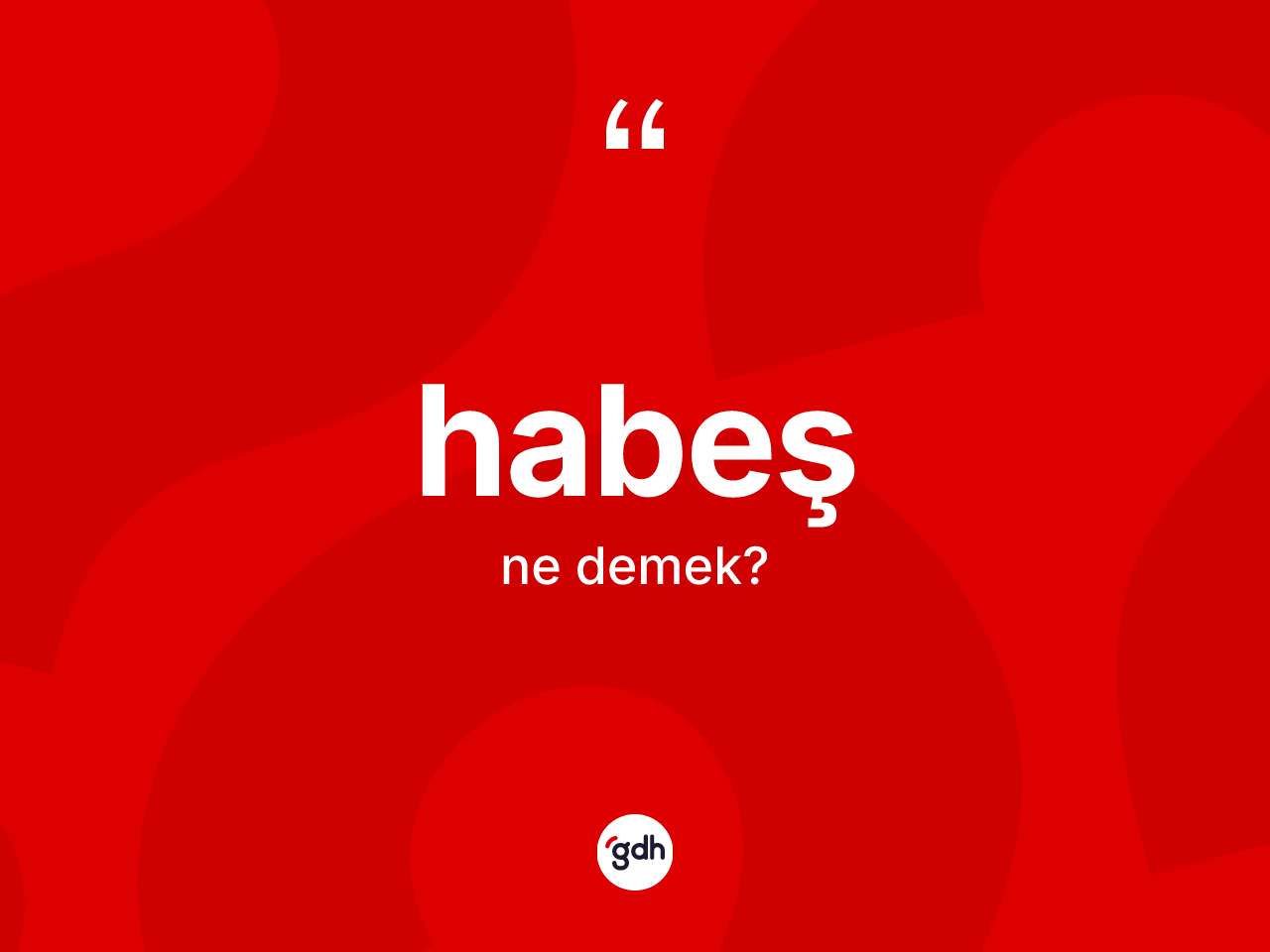 Habeş kelimesinin sözlükteki tanımı nedir? Habeşin kısaca tanımı nedir?