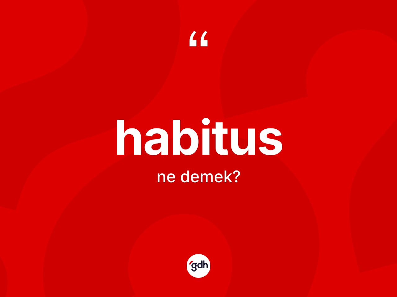 Habitus kelimesi nedir? Habitus kelimesinin kaç farklı anlamı var?