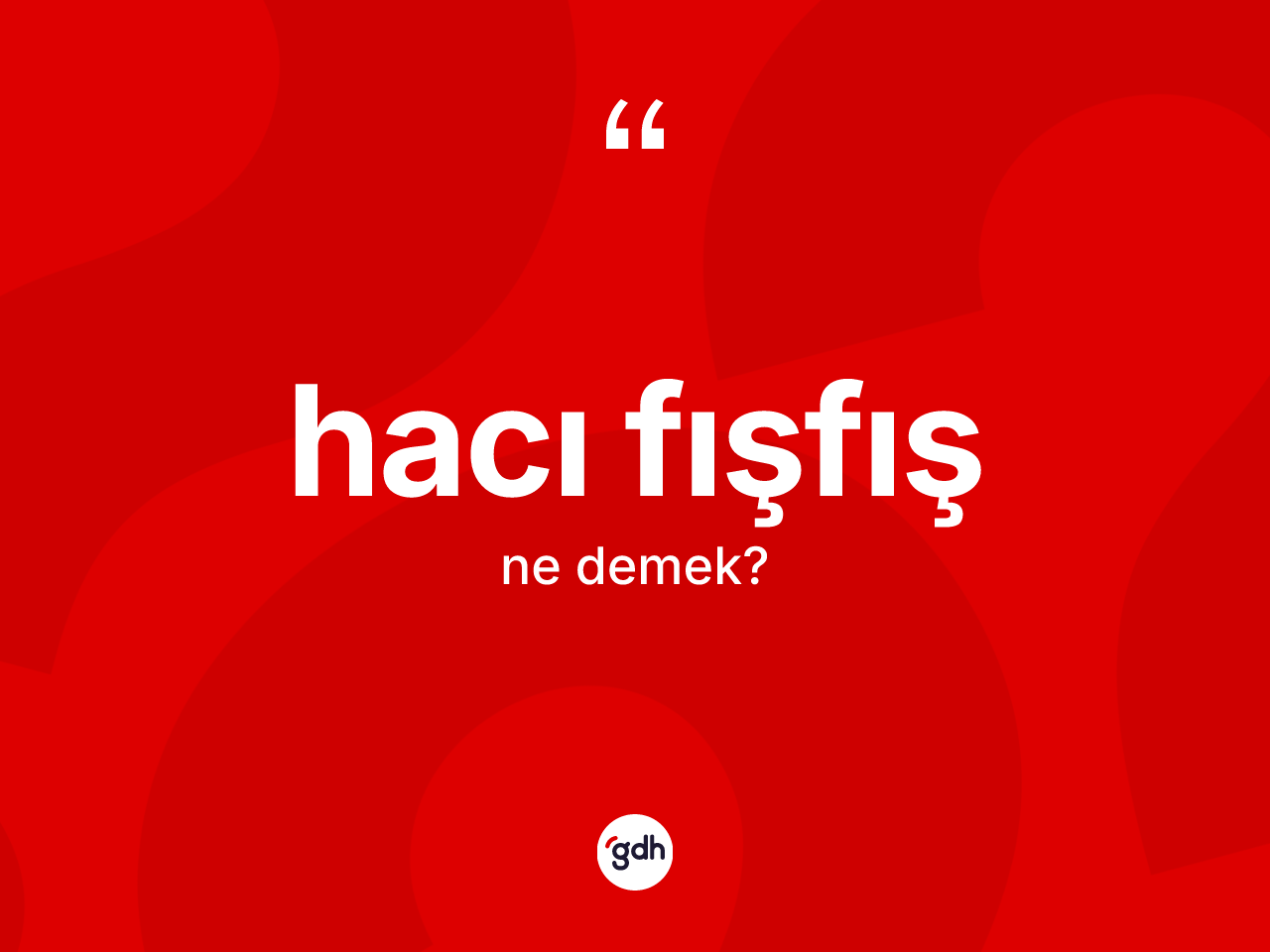 Hacı fışfış ne demek? Hacı fışfışın TDK'ya göre anlamı nedir?