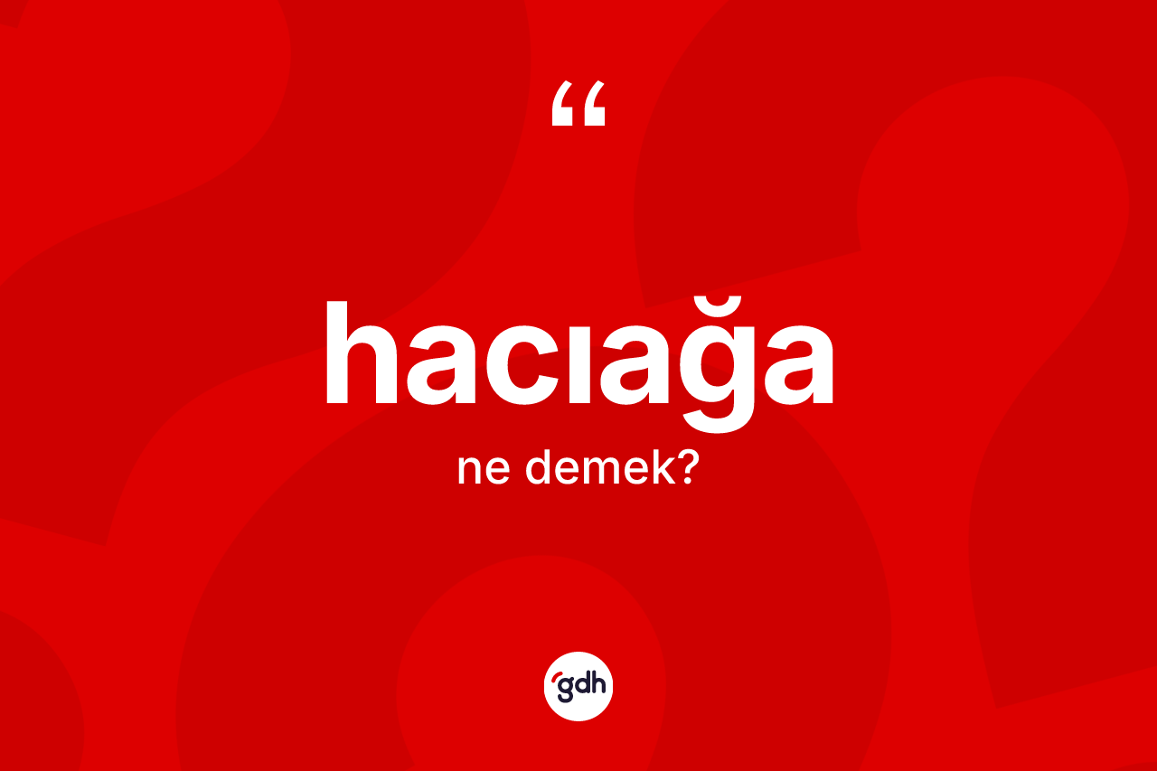 Hacıağa ne anlama gelir? Hacıağanın TDK'ya göre anlamı nedir?