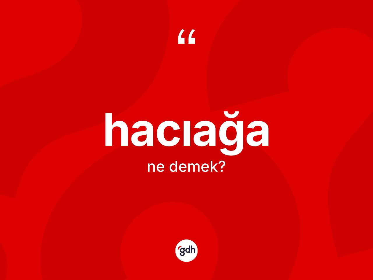 Hacıağa ne anlama gelir? Hacıağanın TDK'ya göre anlamı nedir?