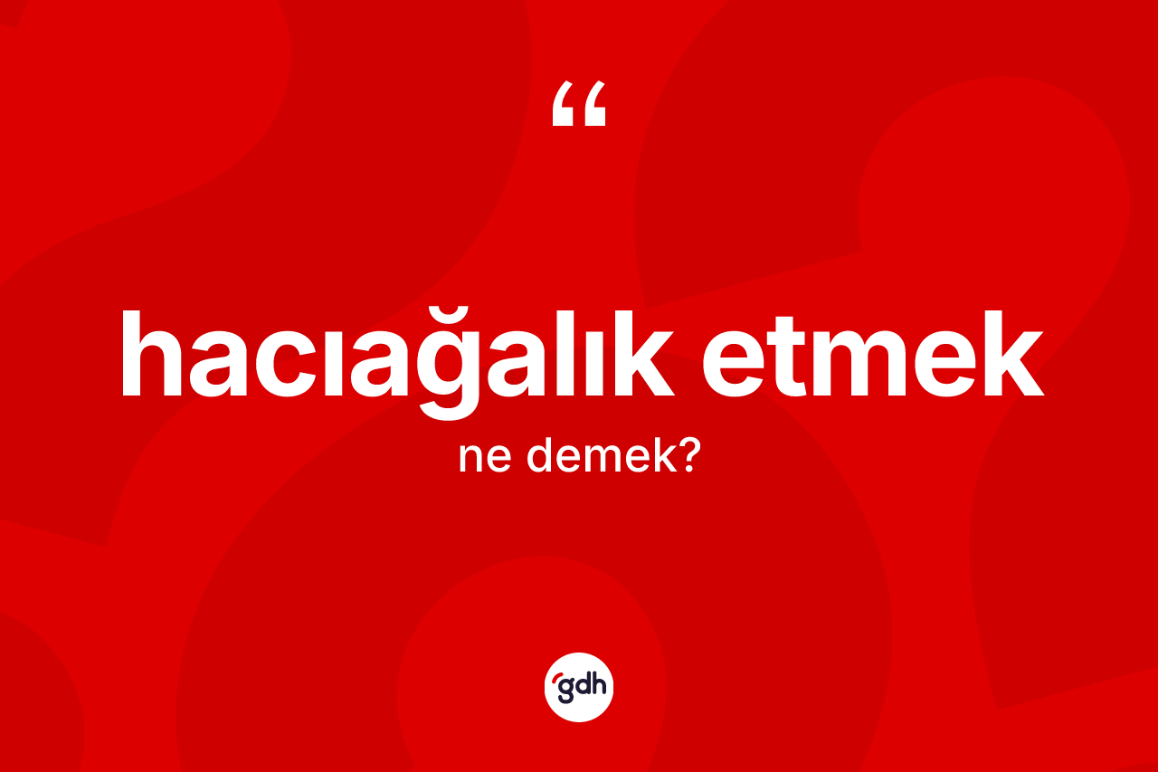 Hacıağalık etmek ifadesinin sözlükteki anlamı nedir? Hacıağalık etmek sözü hangi durumlarda kullanılır?