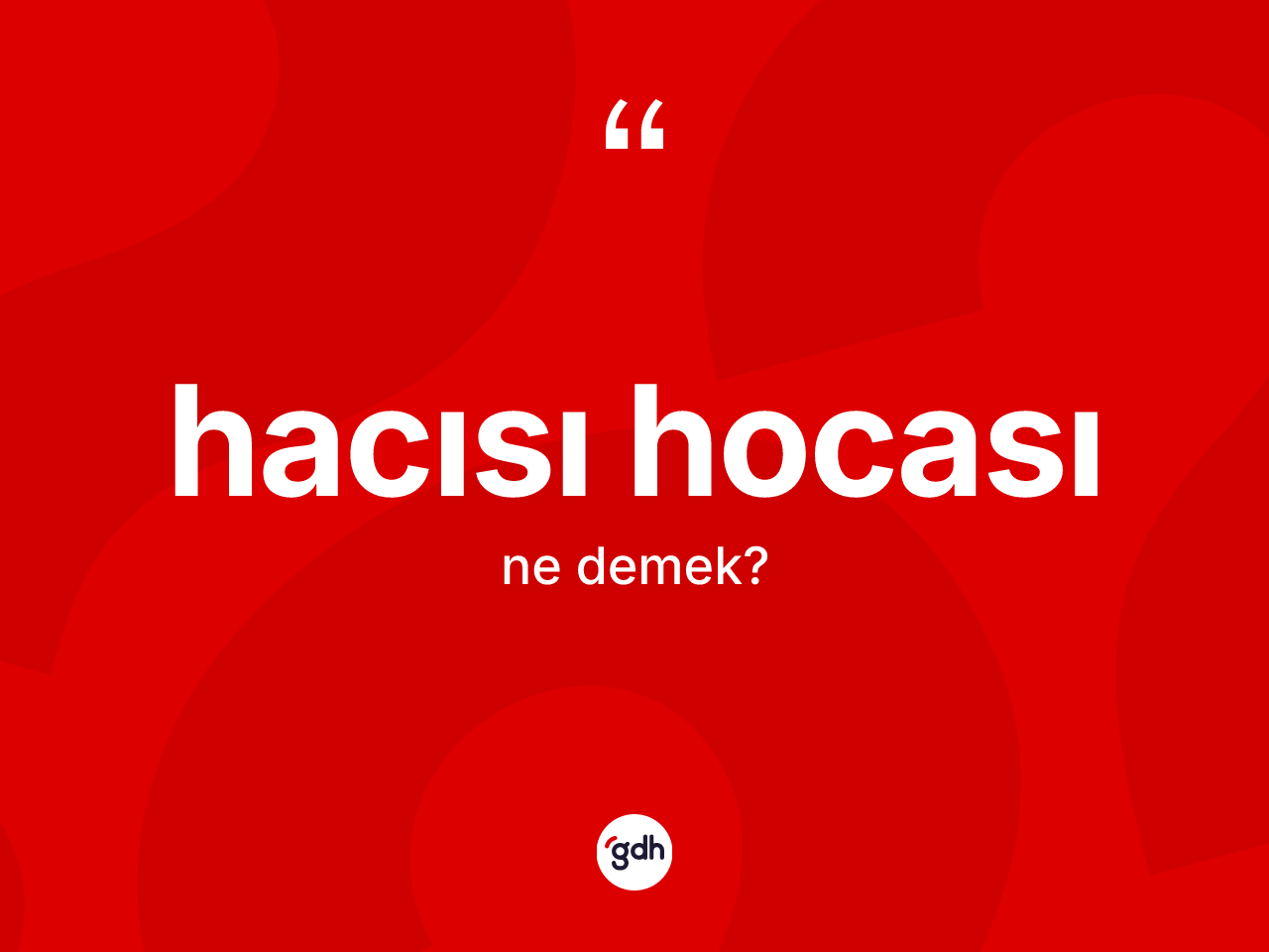 Hacısı hocası kelimesinin anlamı nedir? Hacısı hocasının TDK'ya göre anlamı nedir?