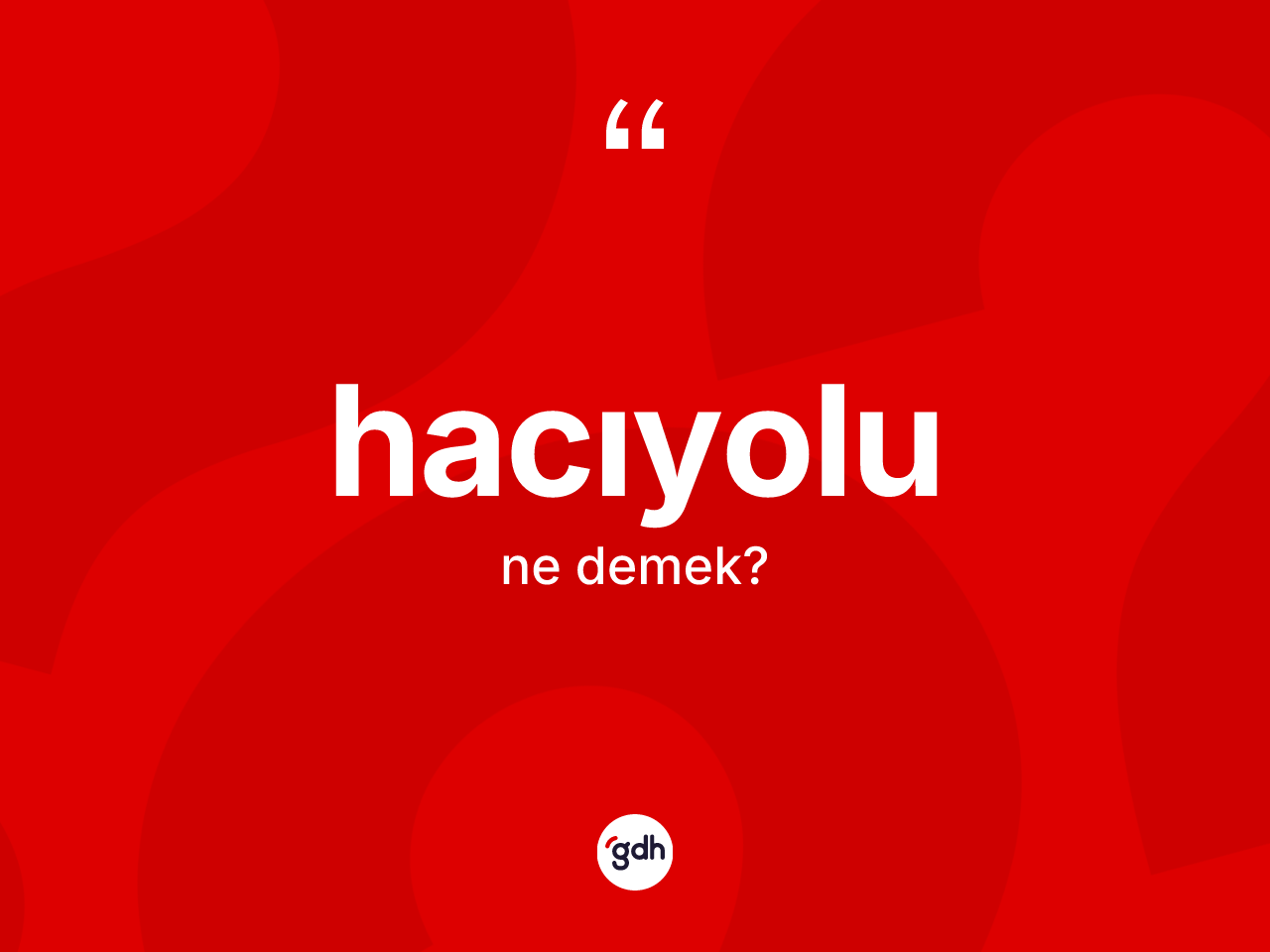 Hacıyolu kelimesinin sözlükteki tanımı nedir? Hacıyolu kelimesinin TDK'ya göre açıklaması nedir?