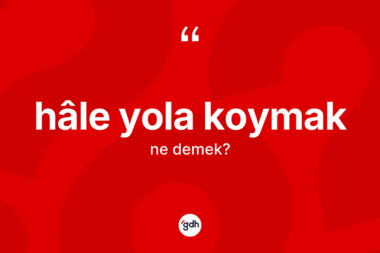 Hâle yola koymak ifadesinin anlamı nedir?