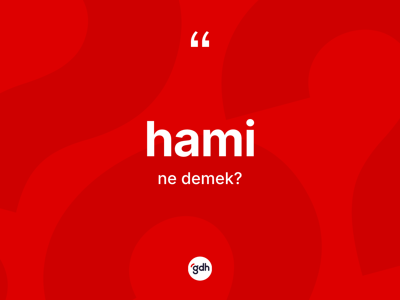 Hami kelimesi ne demek? Haminin TDK'ya göre anlamı nedir?