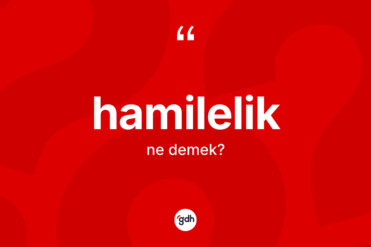 Hamilelik kelimesinin anlamı nedir? Hamileliğin TDK'ya göre anlamı nedir?