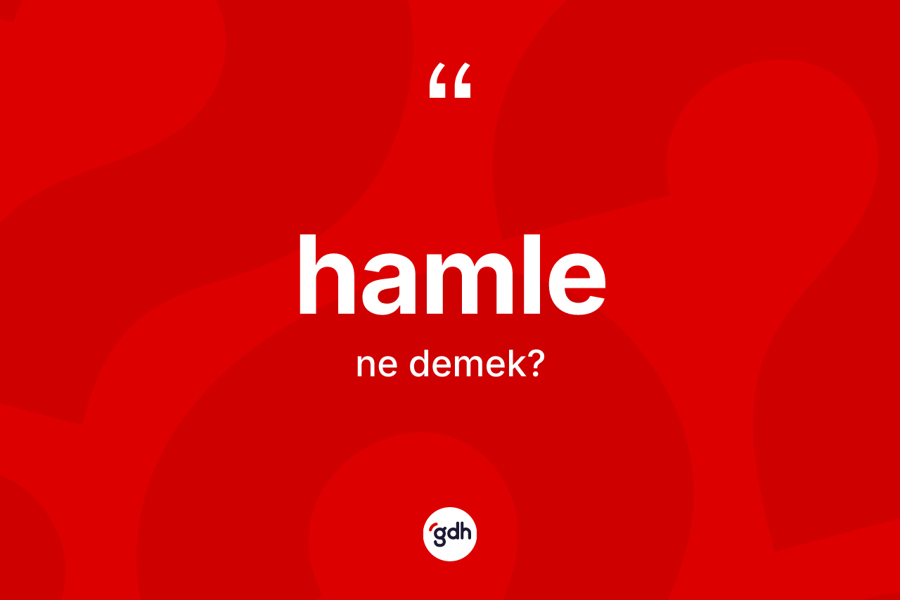 Hamle kelimesinin sözlükteki tanımı nedir?