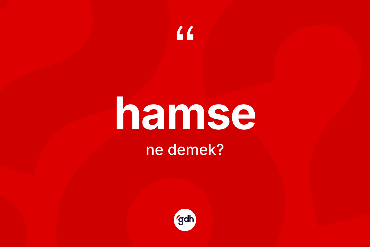 Hamse kelimesinin sözlükteki tanımı nedir?