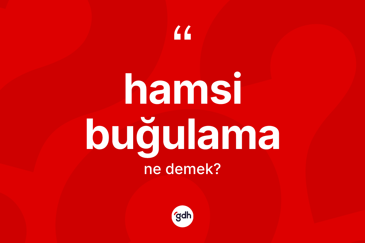 Hamsi buğulama kelimesi ne demek? Hamsi buğulama kelimesinin kaç farklı anlamı var?