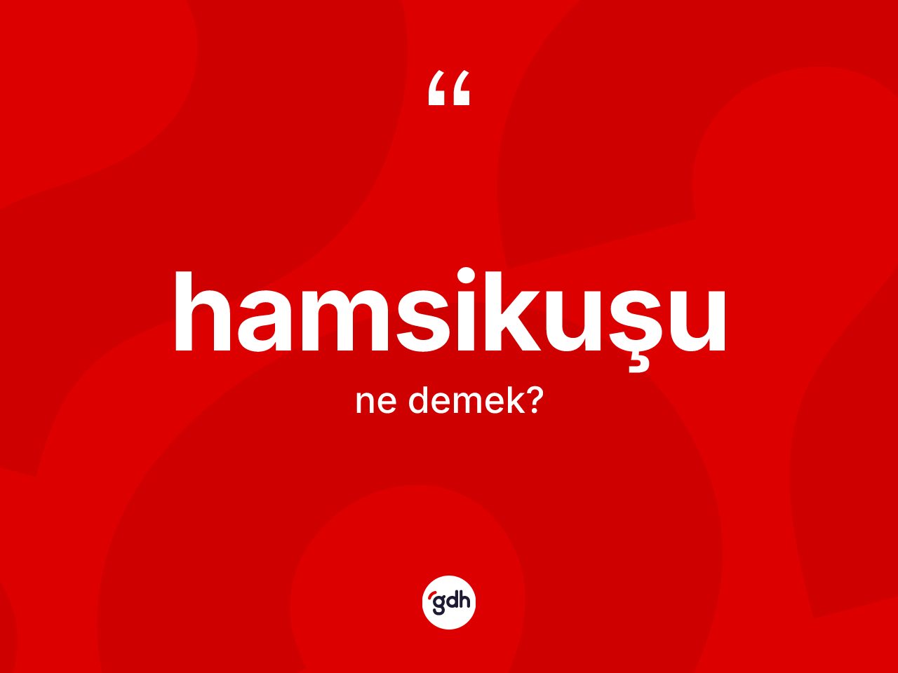 Hamsikuşu kelimesinin anlamı nedir? Hamsikuşu kelimesinin özellikleri nelerdir?