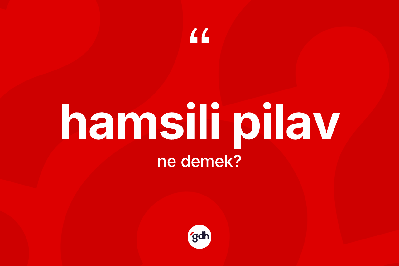 Hamsili pilav kelimesinin sözlükteki tanımı nedir? Hamsili pilav kelimesinin özellikleri nelerdir?