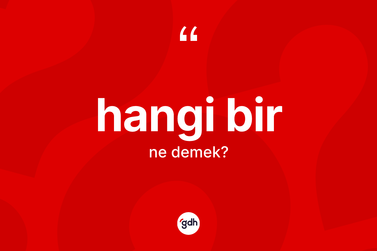 Hangi bir kelimesinin anlamı nedir?