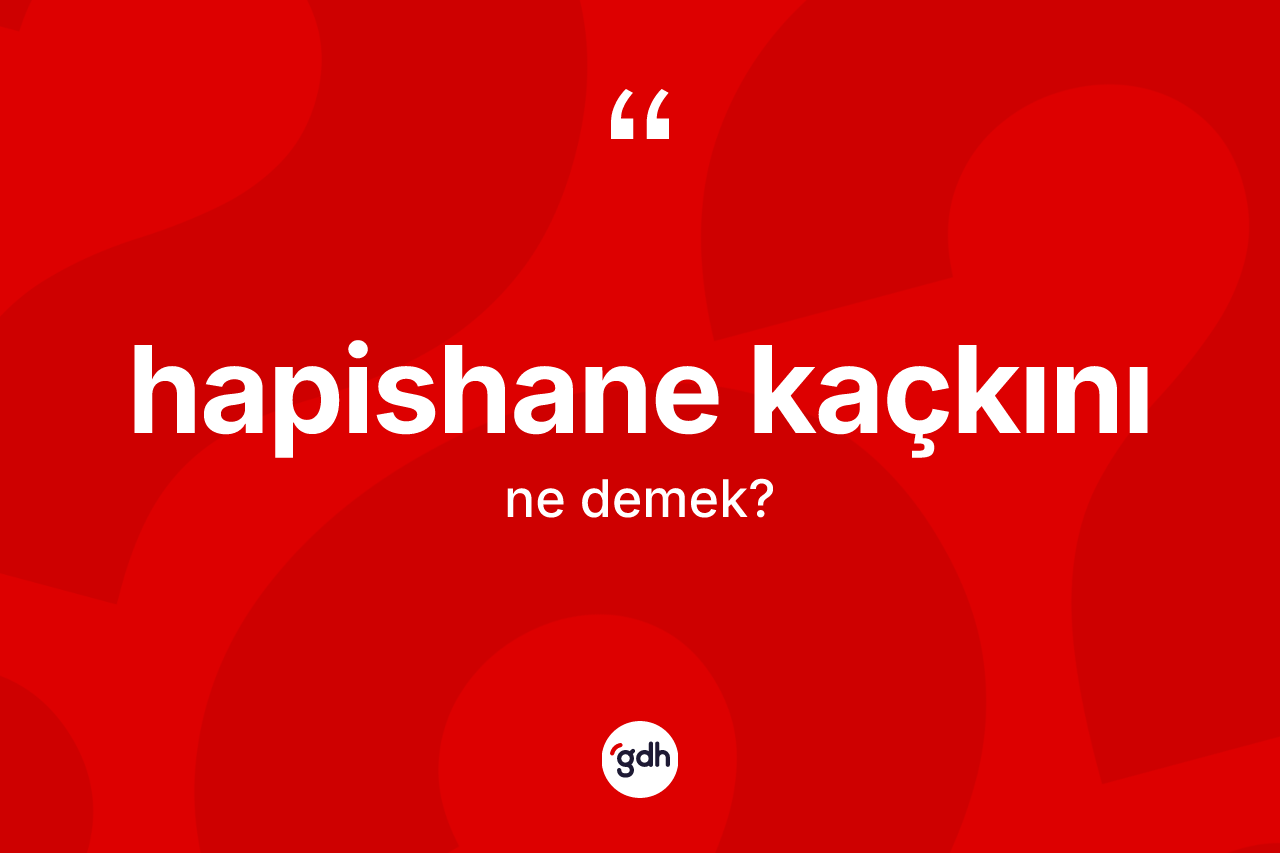 Hapishane kaçkını kelimesinin anlamı nedir? Hapishane kaçkınının TDK'ya göre anlamı nedir?
