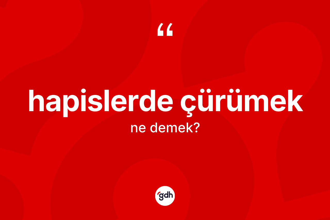 Hapislerde çürümek ne anlama gelir? Hapislerde çürümek ifadesi hangi durumlarda kullanılır?