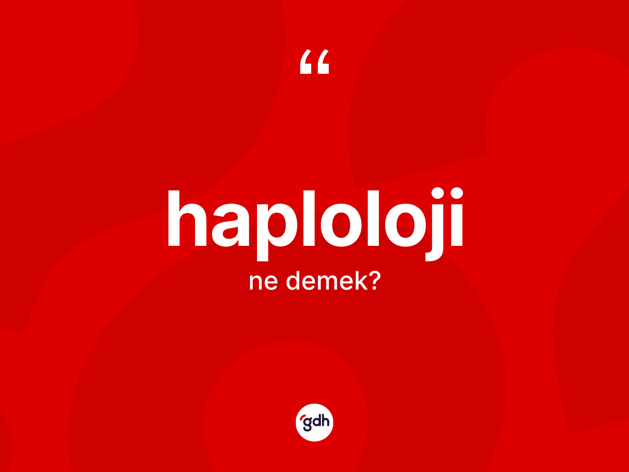 Haploloji kelimesi ne anlama gelir? Haploloji kelimesinin TDK anlamı nedir?
