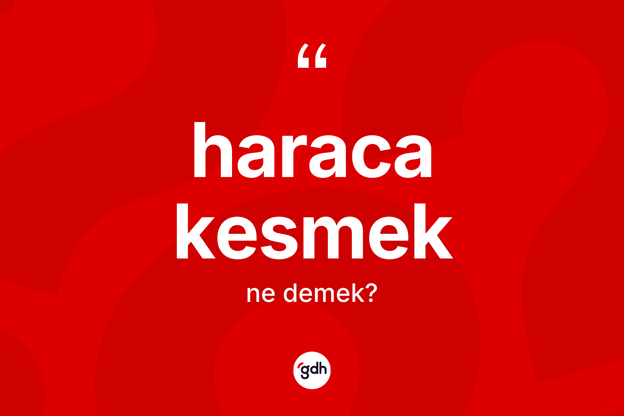 Haraca kesmek ifadesinin kısaca anlamı nedir? Haraca kesmek ifadesi nerede kullanılır?
