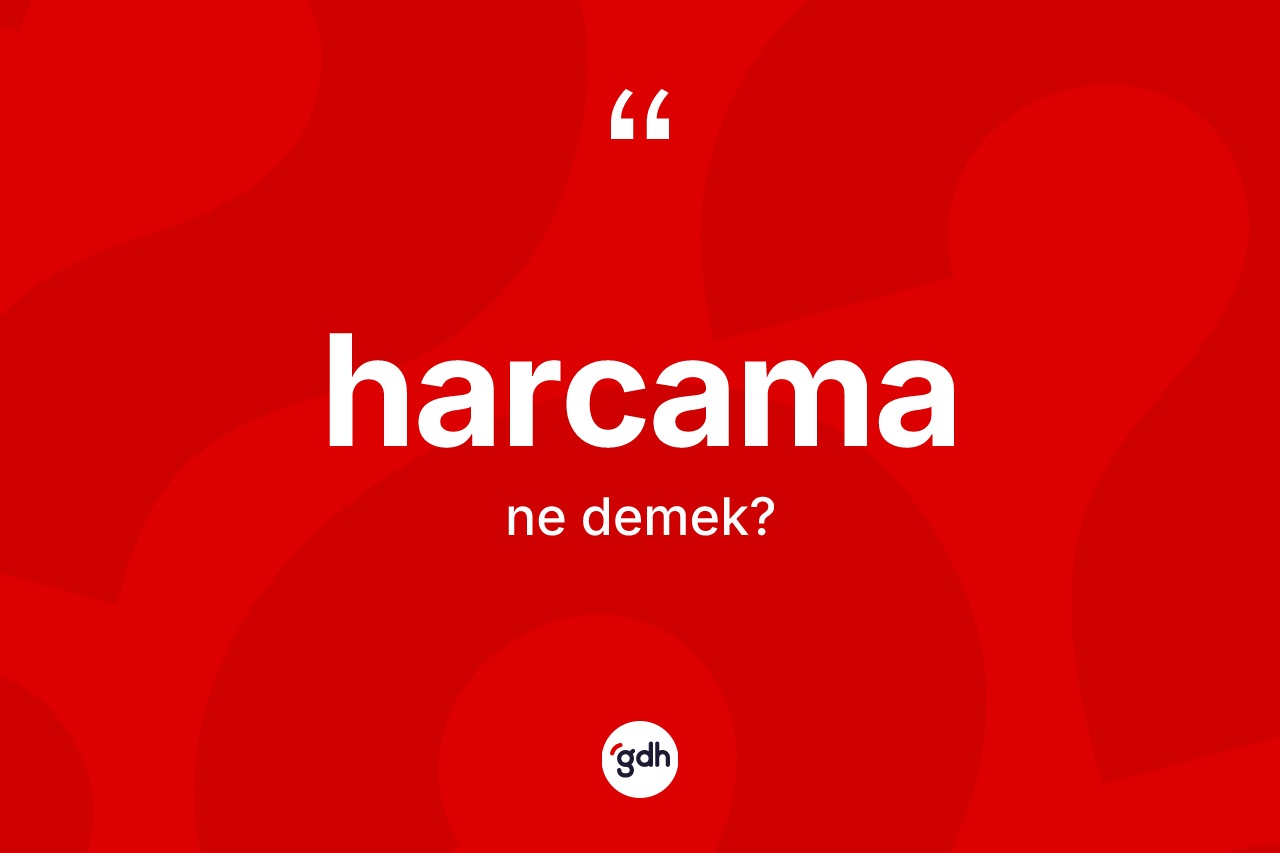 Harcama kelimesinin anlamı nedir?