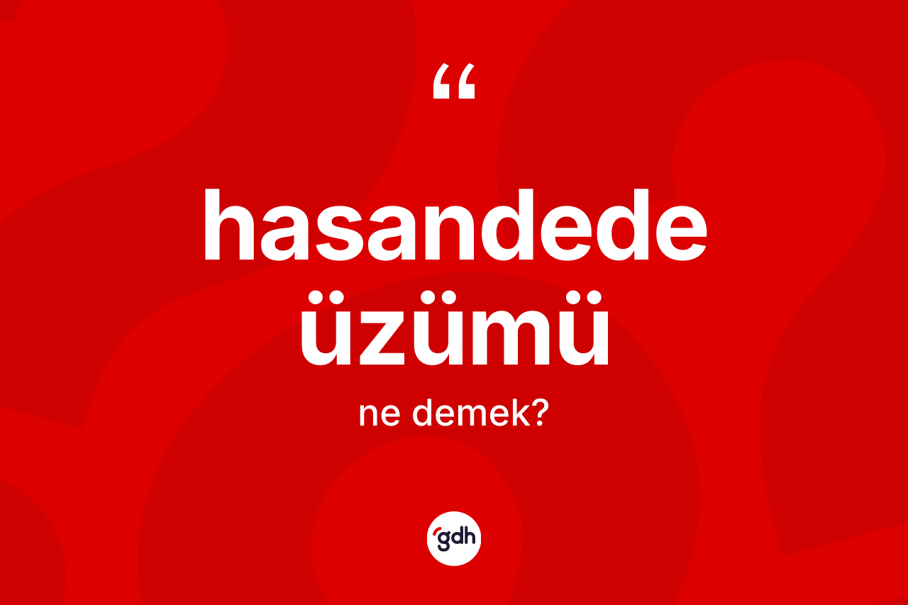Hasandede üzümü kelimesinin sözlükteki tanımı nedir? Hasandede üzümünün halk arasındaki kullanımı nasıldır?