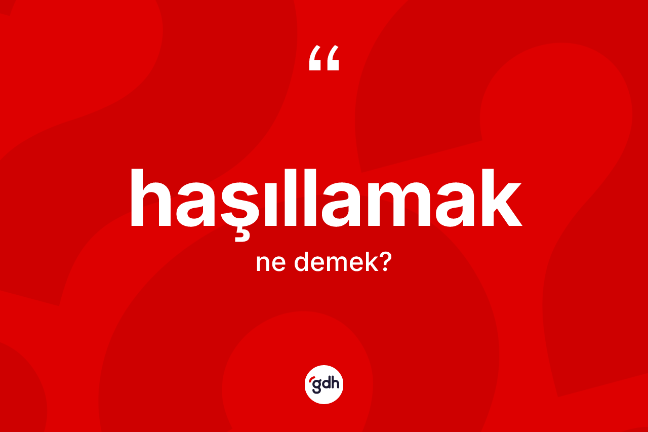 Haşıllamak kelimesinin tanımı nedir?