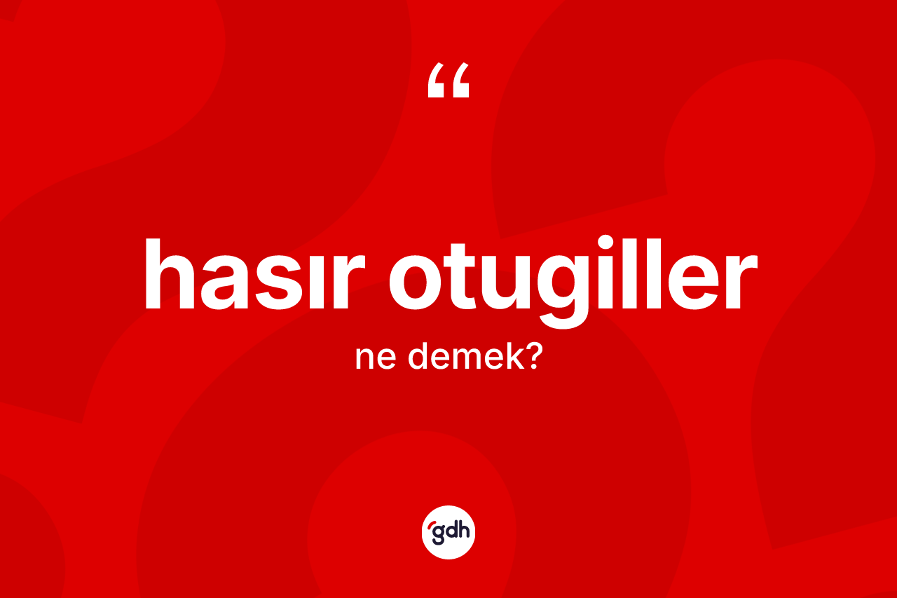 Hasır otugiller ne anlama gelir? Hasır otugillerin TDK'ya göre anlamı nedir?