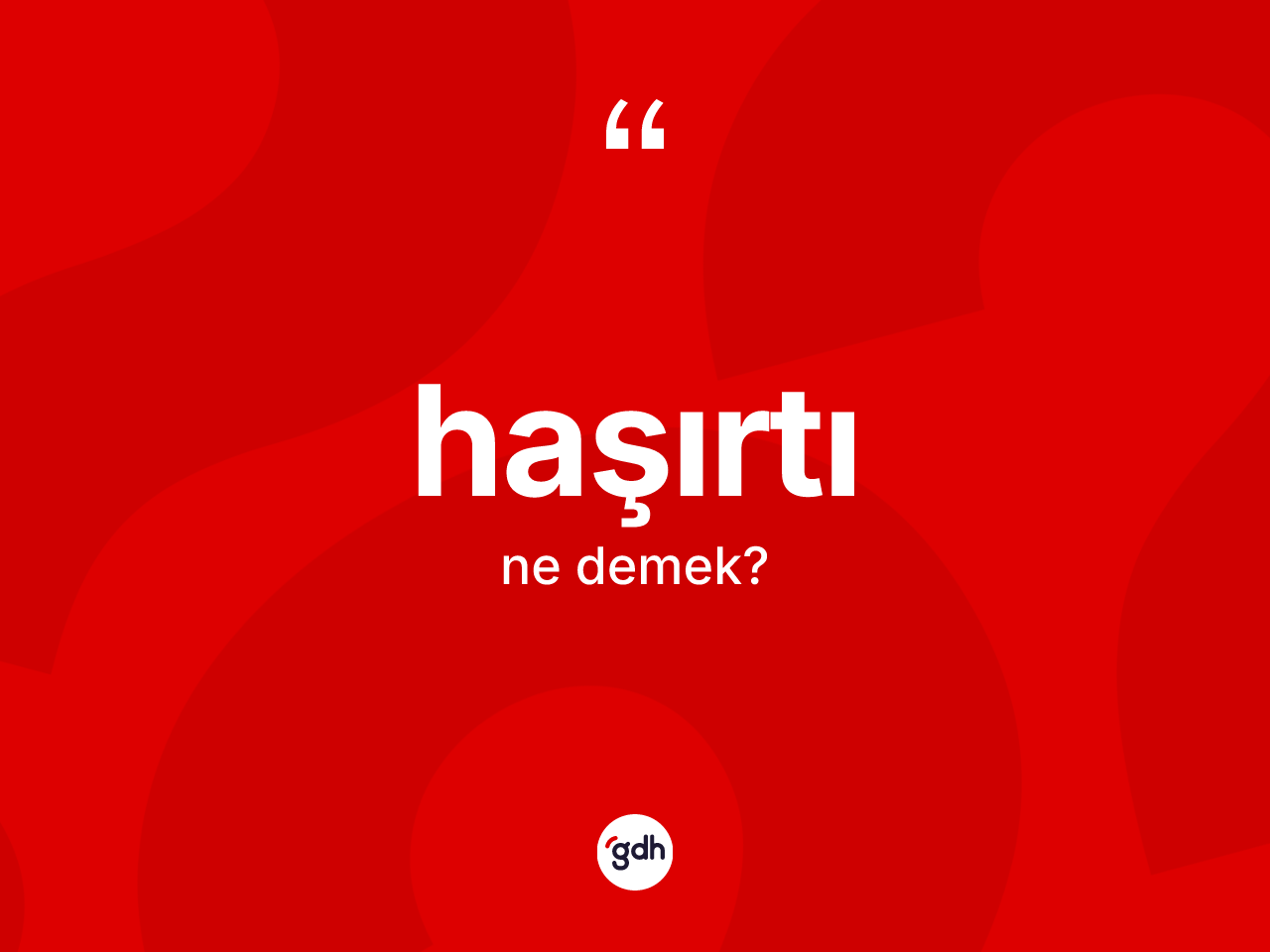 Haşırtı kelimesinin anlamı nedir? Haşırtı kelimesinin özellikleri nelerdir?