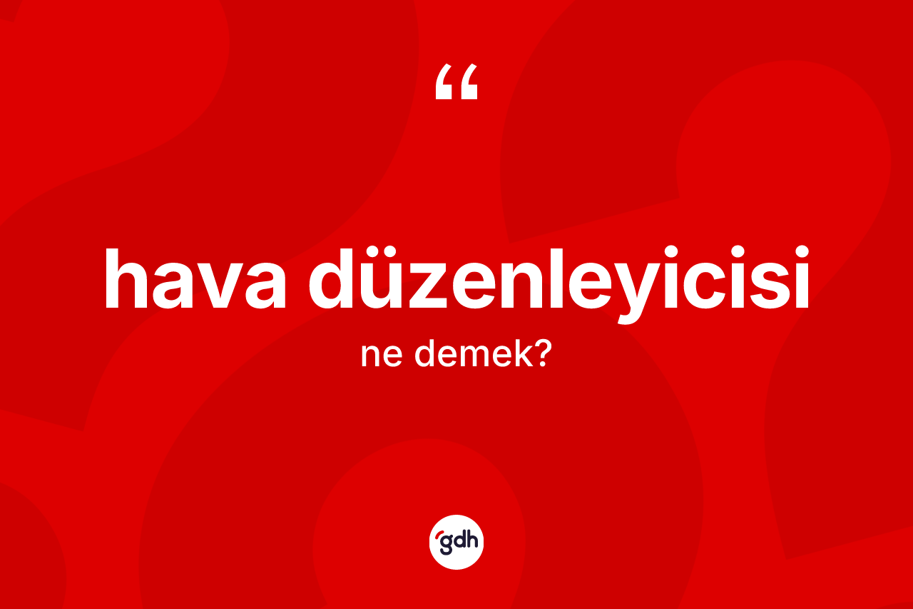 Hava düzenleyicisi kelimesinin anlamı nedir?
