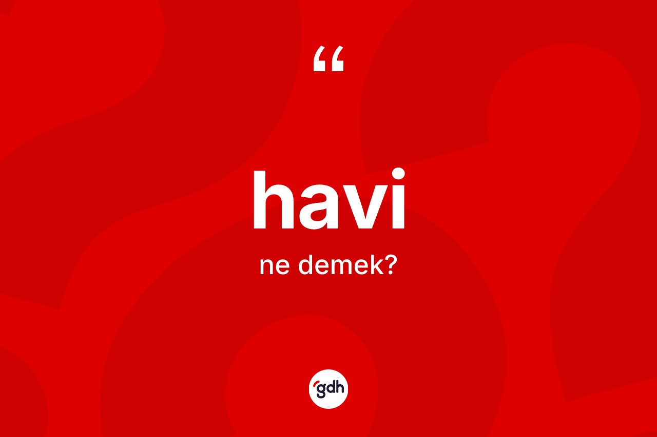 Havi ne anlama gelir? Havi kelimesinin TDK anlamı nedir?