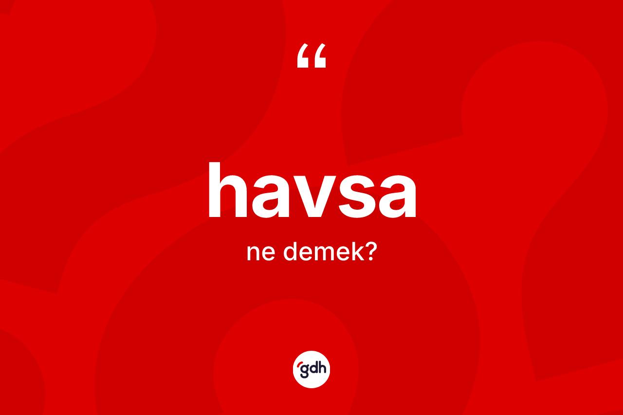 Havsa kelimesinin sözlükteki tanımı nedir? Havsa'nın TDK'ya göre anlamı nedir?