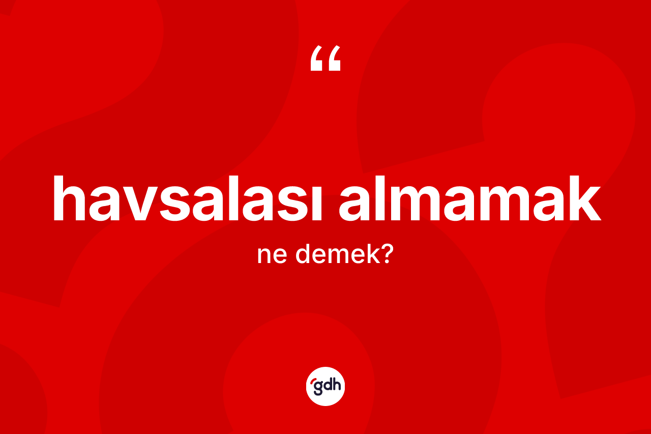 Havsalası almamak ne anlama gelir? Havsalası almamak ifadesinin TDK'ya göre açıklaması nedir?