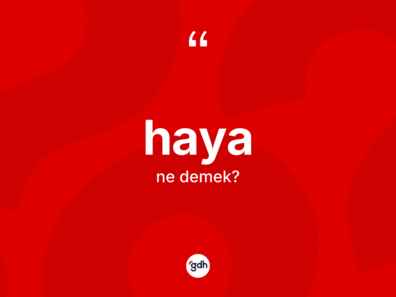 Haya ne anlama gelir? Haya kelimesinin TDK anlamı nedir?