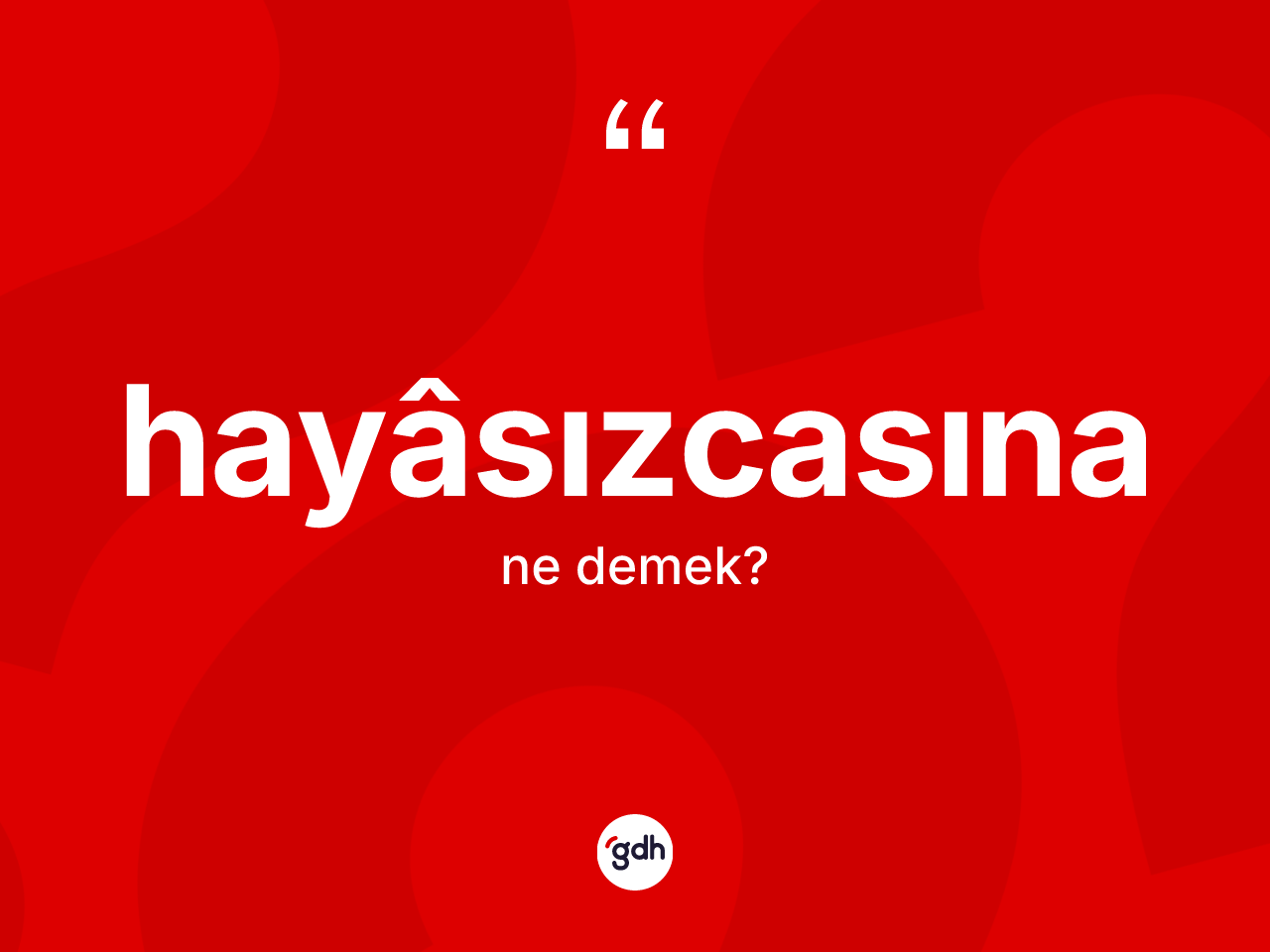 Hayâsızcasına kelimesinin anlamı nedir? Hayâsızcasınanın TDK'ya göre anlamı nedir?
