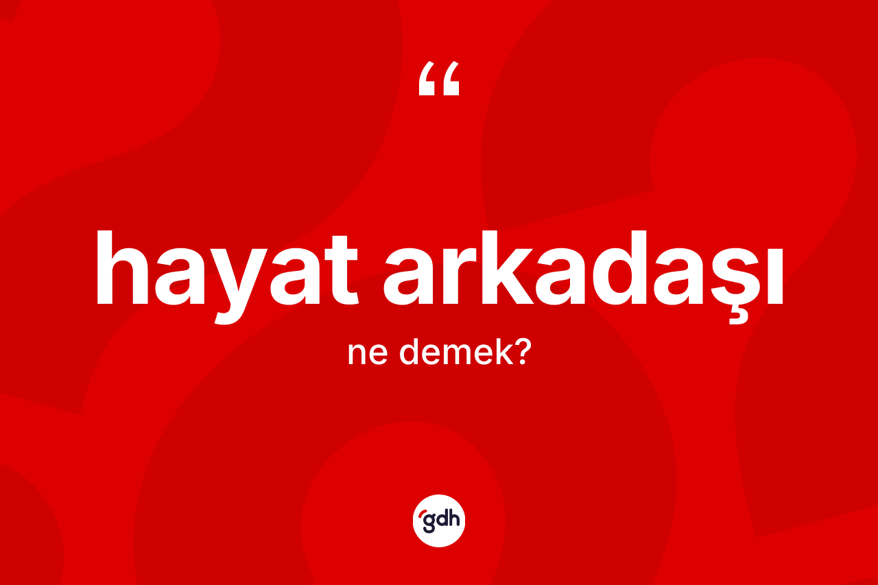 Hayat arkadaşı kelimesinin tanımı nedir? Hayat arkadaşı kelimesinin TDK anlamı nedir?