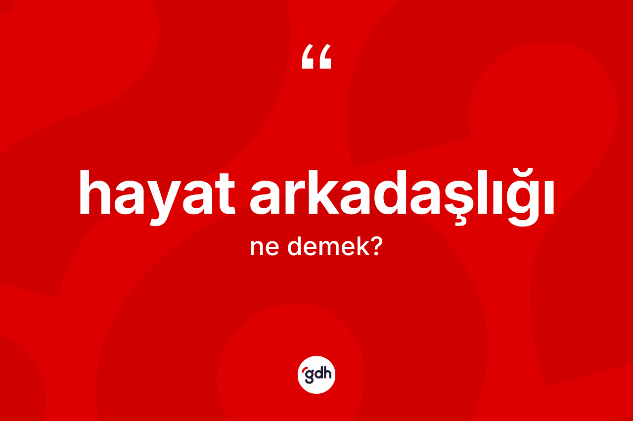 Hayat arkadaşlığı kelimesinin tanımı nedir? Hayat arkadaşlığı kelimesinin TDK anlamı nedir?