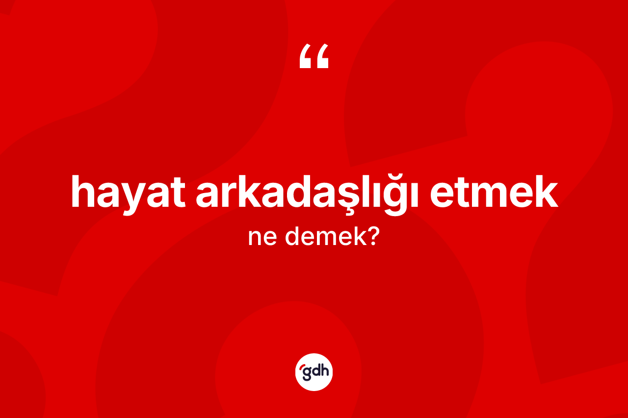 Hayat arkadaşlığı etmek nedir? Hayat arkadaşlığı etmek ifadesi hangi durumlarda kullanılır
